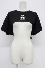 画像1: Ank Rouge / リボンチェリー半袖カットソー  黒Ｘ白 T-26-06-17-020-CA-TO-SA-ZT (1)
