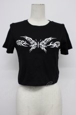 画像1: REFLEM / ショートトップス  黒Ｘ白 T-26-06-17-021-PU-TO-SA-ZT (1)