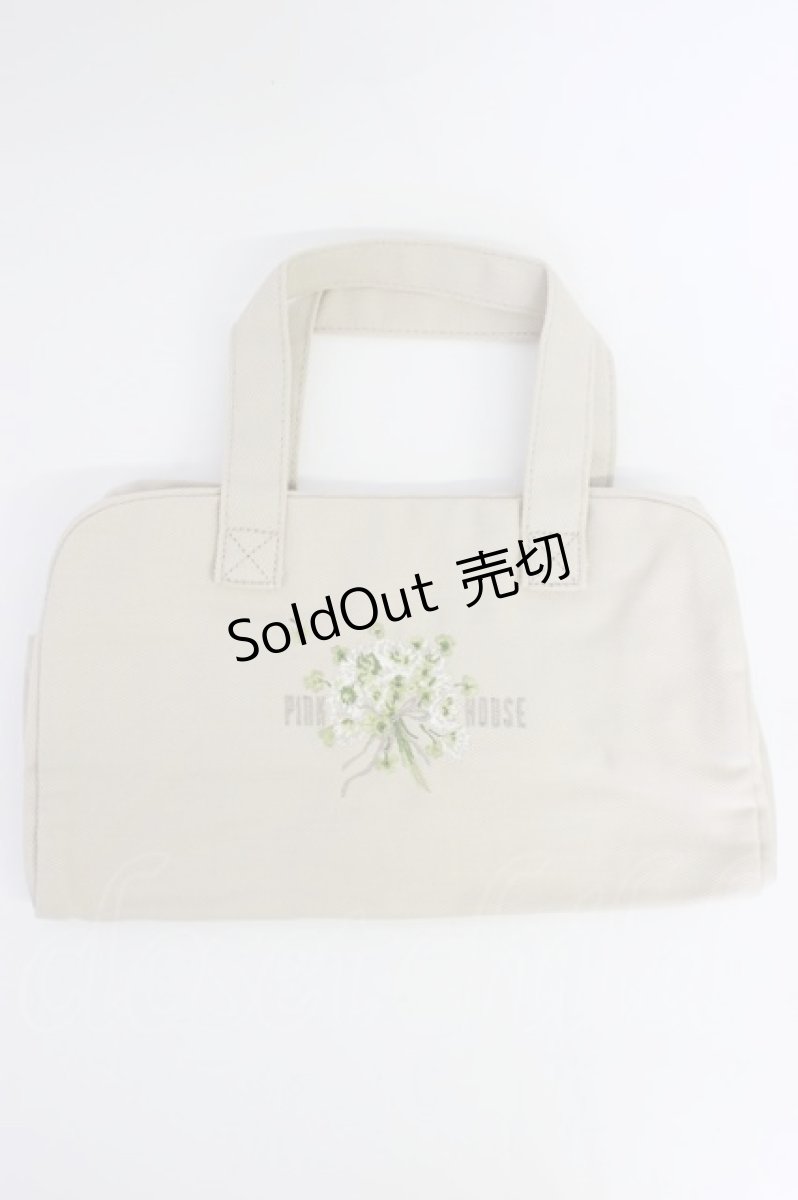 画像1: PINK HOUSE / クローバーシロツメクサ刺繍ミニバッグ  ベージュ T-26-06-19-033-LO-BG-SA-ZTK055 (1)