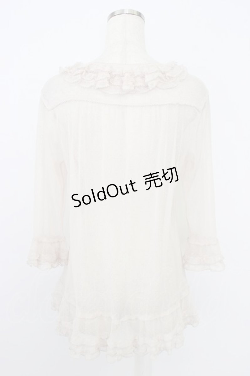 画像2: PINK HOUSE / 鈴蘭刺繍ドットチュールブラウス  ピンク T-26-06-19-006-LO-BL-SA-ZT (2)