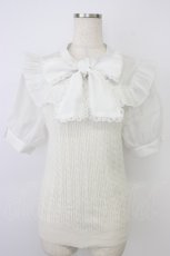 画像1: evelyn / ニット切替ボウタイリボントップス  白 T-26-06-19-002-LO-TO-SA-ZT (1)