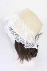 画像3: Lovely Tency / 眞白ありす麦わらハット  白Ｘベージュ T-26-06-20-050-LO-AC-SA-ZT (3)