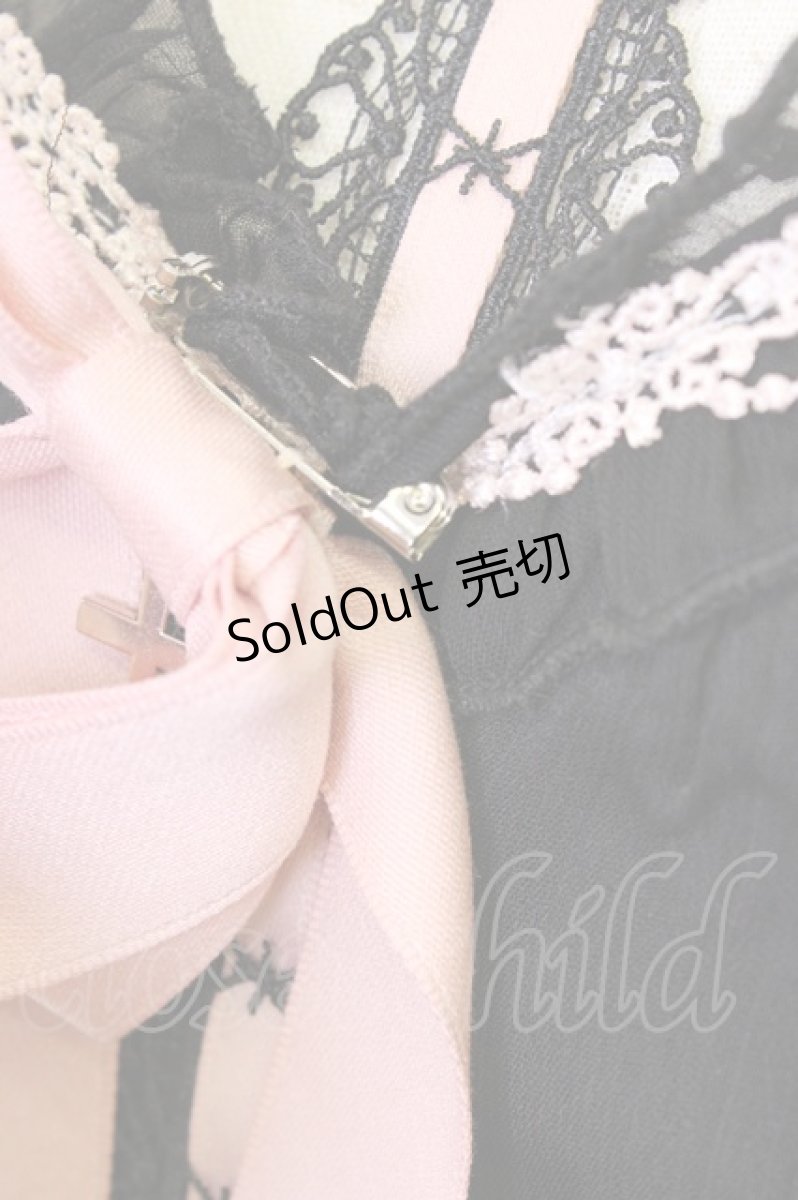 画像4: Alice Girl / サイド編み下げチョーカー風デザインキャミワンピース XL 黒Ｘピンク T-26-06-26-004-LO-OP-SA-ZH (4)