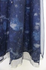 画像4: axes femme / 夏の星空チュールシャツワンピース  ネイビー T-26-06-26-007-AX-OP-SA-ZT (4)