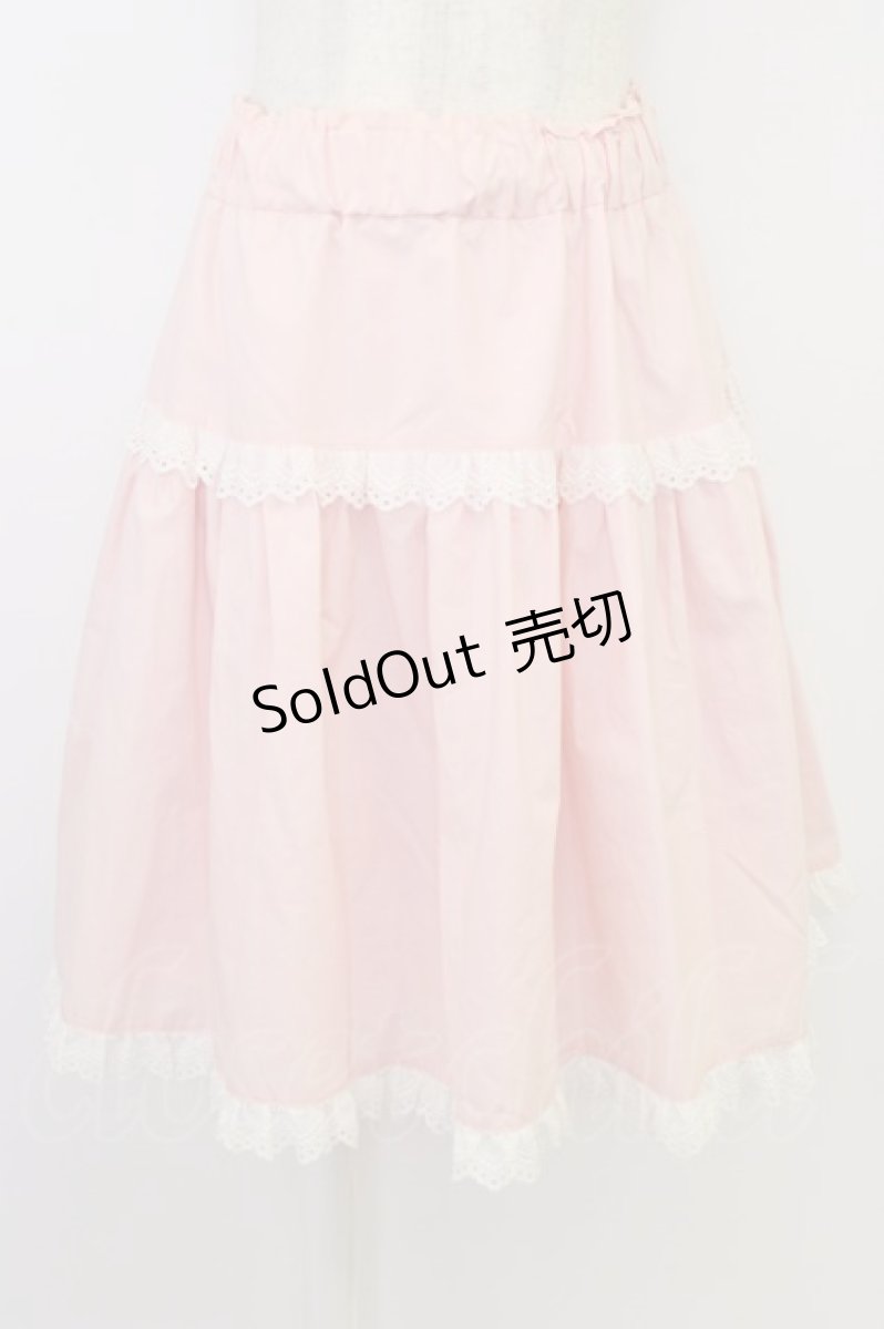 画像1: MILK / レース段スカート  ピンクＸ白 T-26-06-26-009-ML-SK-SA-ZT (1)