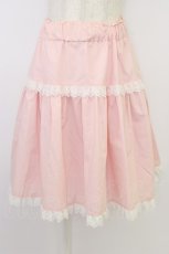 画像1: MILK / レース段スカート  ピンクＸ白 T-26-06-26-009-ML-SK-SA-ZT (1)