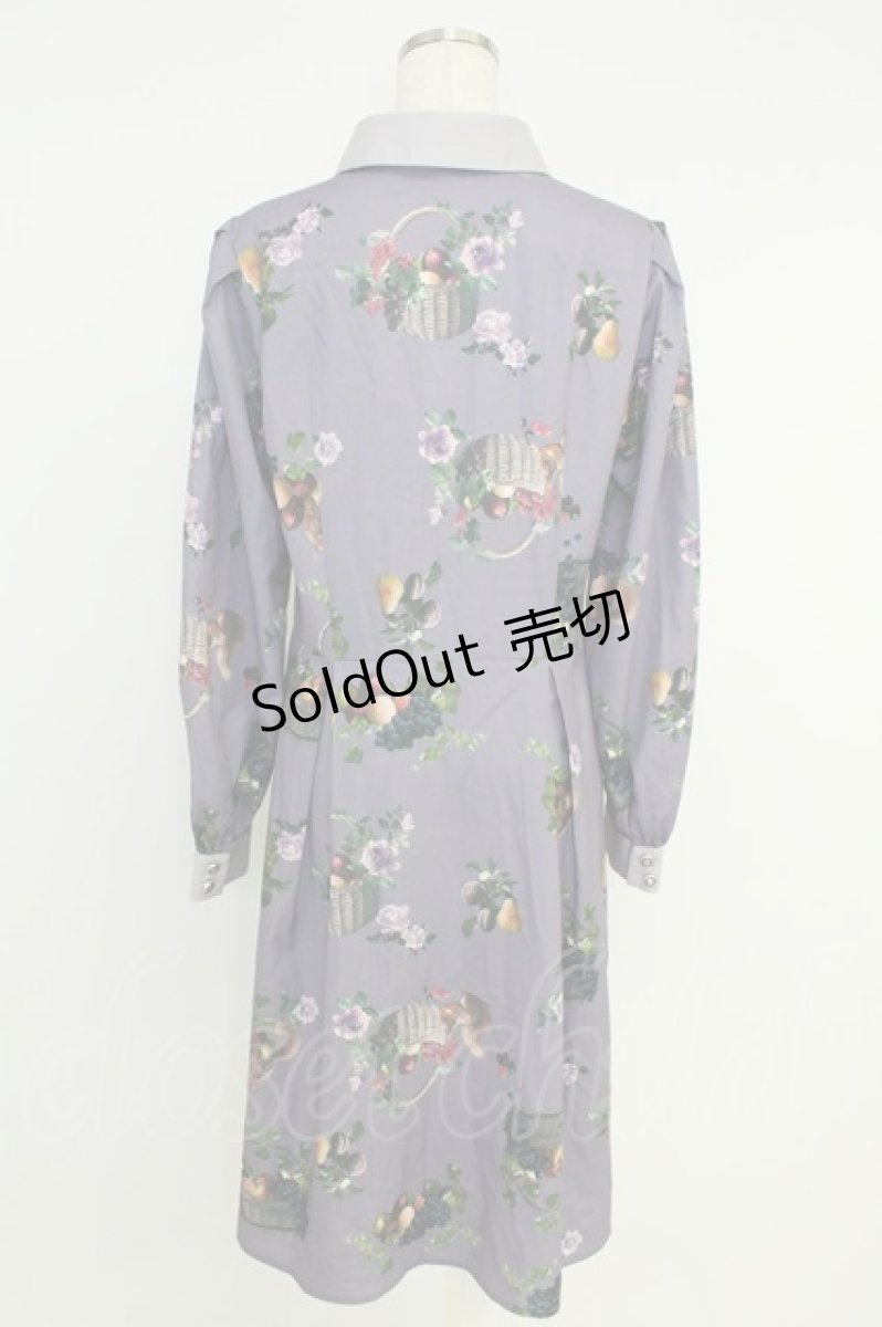 画像2: axes femme POETIQUE / ラ レコルト柄シャツワンピース  パープル T-26-07-05-027-AX-OP-SA-ZT187 (2)