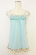 画像1: axes femme / 総レース・立体お花付きキャミソール M ブルー T-26-07-05-004-AX-TO-SA-ZT (1)