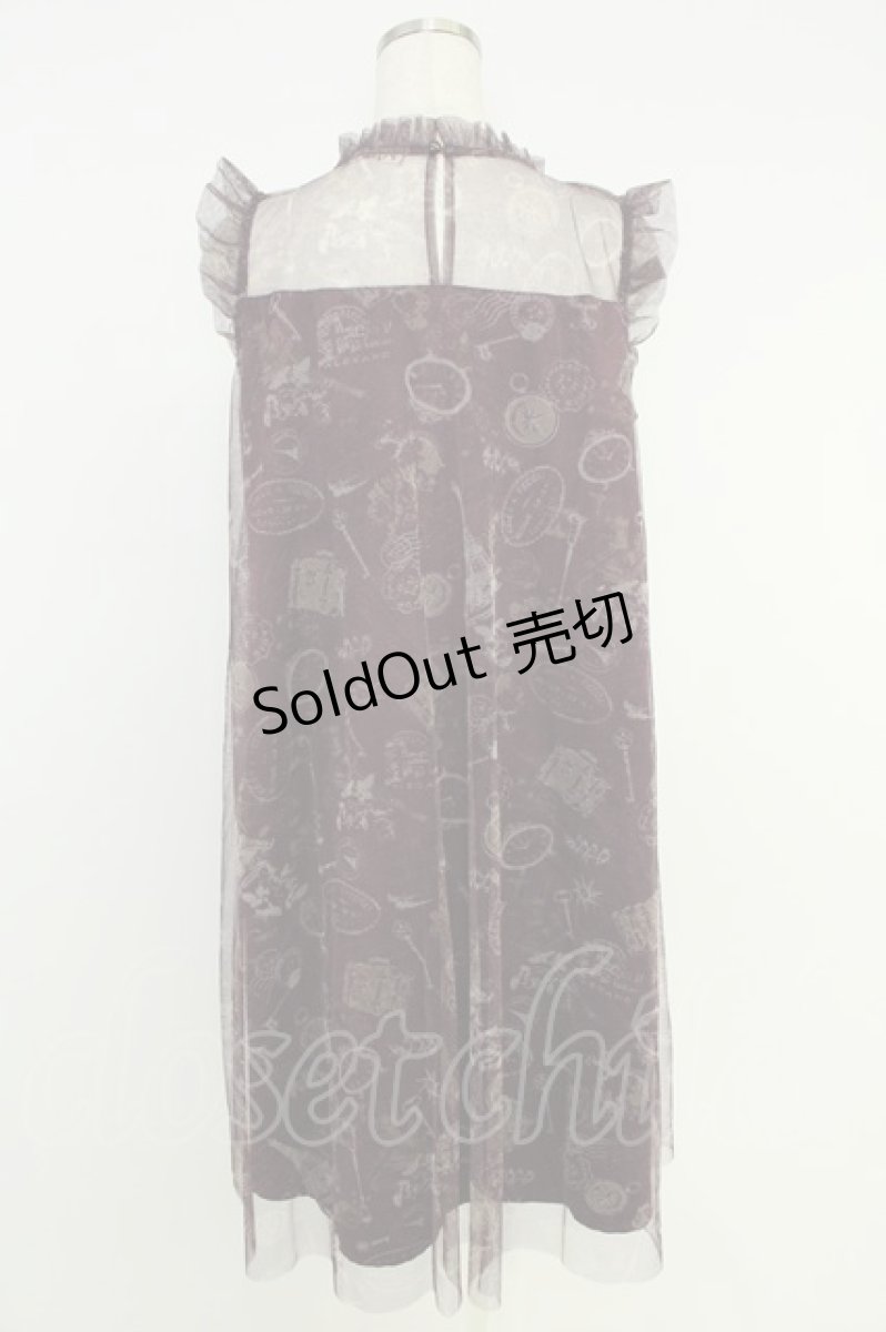 画像2: axes femme / トラベルチュール重ねワンピース M ワイン T-26-07-05-030-AX-OP-SA-ZT119 (2)