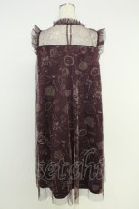 画像2: axes femme / トラベルチュール重ねワンピース M ワイン T-26-07-05-030-AX-OP-SA-ZT (2)
