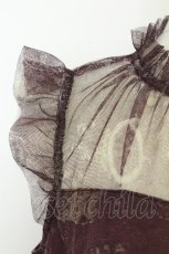 画像3: axes femme / トラベルチュール重ねワンピース M ワイン T-26-07-05-030-AX-OP-SA-ZT (3)
