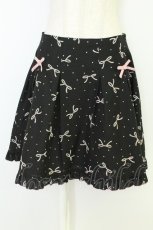 画像1: MILK / リボンフロッキースカート  黒Ｘピンク T-26-07-05-033-ML-SK-SA-ZT (1)
