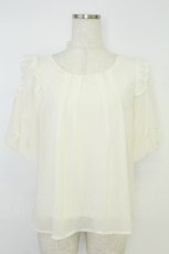 画像1: axes femme POETIQUE / フラワーモチーフシフォントップス M アイボリー T-26-07-05-006-AX-TO-SA-ZT (1)