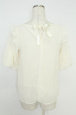 画像2: axes femme POETIQUE / フラワーモチーフシフォントップス M アイボリー T-26-07-05-006-AX-TO-SA-ZT (2)
