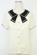 画像1: axes femme POETIQUE / セーラーデザインブラウス M アイボリー T-26-07-05-007-AX-BL-SA-ZT (1)