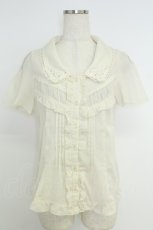 画像1: axes femme / モチーフ使いフリルブラウス M アイボリー T-26-07-05-009-AX-BL-SA-ZT (1)