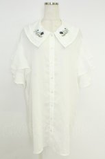 画像1: axes femme / 刺繍チュニックブラウス  白 T-26-07-05-010-AX-TO-SA-ZT (1)