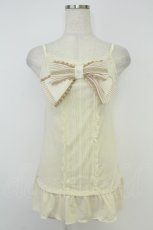 画像1: axes femme / ストライプビッグリボンキャミ M アイボリー T-26-07-05-002-AX-TO-SA-ZT (1)