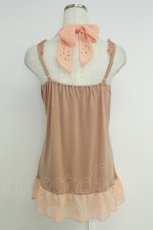 画像2: axes femme / ドットシフォンフリルホルターネックキャミソール  ピンク T-26-07-05-014-AX-TO-SA-ZT (2)