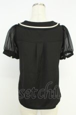 画像2: axes femme POETIQUE / メルヘン刺繍レースタイ付ブラウス S ブラック T-26-07-05-016-AX-BL-SA-ZT (2)