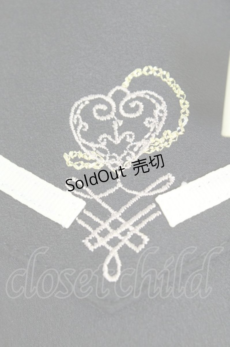 画像4: axes femme POETIQUE / メルヘン刺繍レースタイ付ブラウス S ブラック T-26-07-05-016-AX-BL-SA-ZT (4)