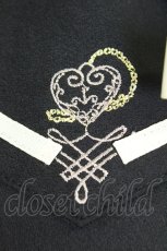 画像4: axes femme POETIQUE / メルヘン刺繍レースタイ付ブラウス S ブラック T-26-07-05-016-AX-BL-SA-ZT (4)