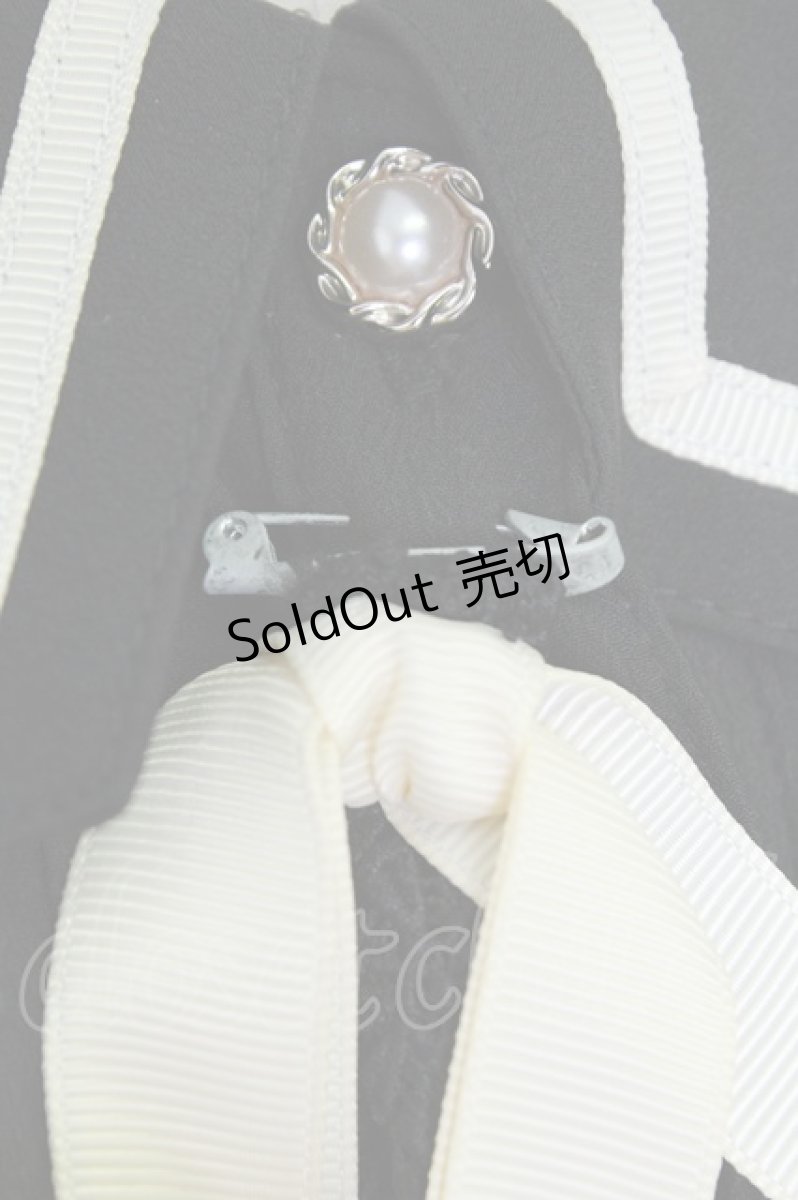 画像5: axes femme POETIQUE / メルヘン刺繍レースタイ付ブラウス S ブラック T-26-07-05-016-AX-BL-SA-ZT (5)