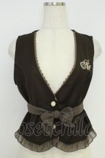 画像1: axes femme POETIQUE / 懐中時計刺繍ベスト M ブラウン T-26-07-05-017-AX-TO-SA-ZT (1)