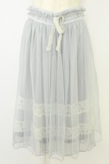 画像1: axes femme / リボン付きレーシーチュールスカート  グレー T-26-07-08-034-AX-SK-SA-ZT (1)