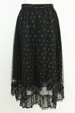 画像2: axes femme / チュール花柄ミディスカート  黒 T-26-07-08-041-AX-SK-SA-ZT (2)