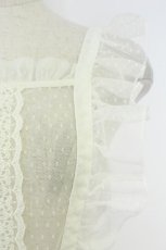 画像4: axes femme kawaii / ドットチュールエプロン M 白 T-26-07-08-042-AX-OP-SA-ZT (4)