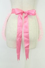 画像2: Nile Perch / ダブルくまさんリボンレースエプロン  白Ｘピンク T-26-07-08-046-LO-ZA-SA-ZT (2)