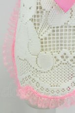 画像4: Nile Perch / ダブルくまさんリボンレースエプロン  白Ｘピンク T-26-07-08-046-LO-ZA-SA-ZT (4)