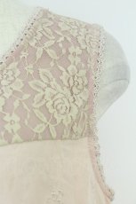 画像5: axes femme / レーススカラップ切替タンク&刺繍ロングスカートセットアップ  ピンク T-26-07-08-007-AX-SK-SA-ZT (5)