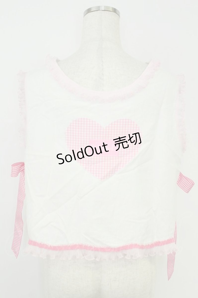 画像2: Nile Perch / うさぎさん刺繍ベスト  白Ｘピンク T-26-07-08-008-LO-TO-SA-ZT (2)