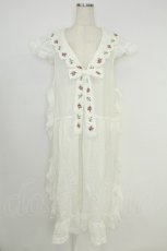画像1: PINK HOUSE / 小花刺繍使いタブリエ  白 T-26-07-08-013-LO-OP-SA-ZT (1)