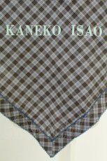 画像4: KANEKO ISAO / ロゴ&チェック大判ストール  パープル&青チェック T-26-07-11-046-EL-ZA-SA-ZT (4)