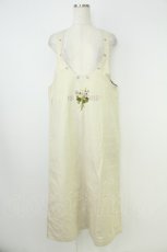 画像1: PINK HOUSE / スミレ&シロツメクサブーケ刺繍ジャンパースカート  ベージュ T-26-07-11-009-LO-OP-SA-ZT (1)