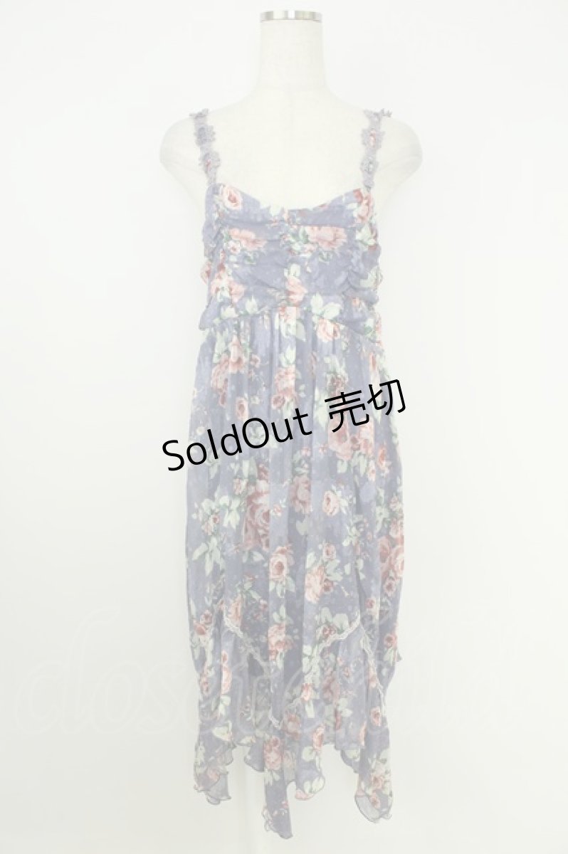 画像1: axes femme / 薔薇シフォンキャミワンピース  ラベンダー T-26-07-11-021-AX-OP-SA-ZT047 (1)