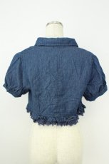 画像2: axes femme / フリルシャツ風ボレロ M ブルー T-26-07-15-029-AX-TO-TE-ZT (2)