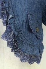 画像4: axes femme / フリルシャツ風ボレロ M ブルー T-26-07-15-029-AX-TO-TE-ZT (4)