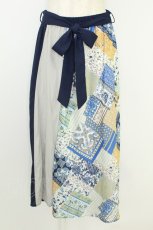 画像1: axes femme / パッチワークミディスカート M ブルー T-26-07-15-041-AX-SK-TE-ZT (1)