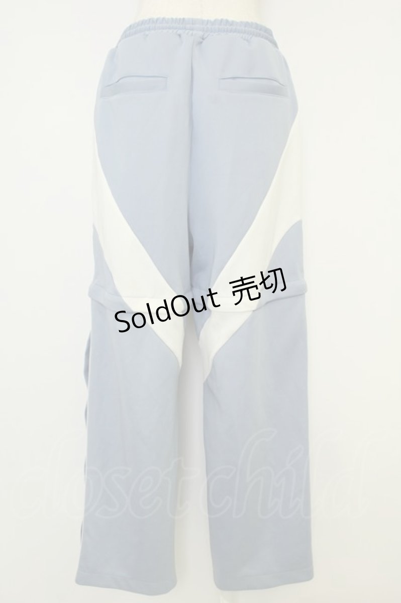 画像2: REFLEM / 2WAY切替ジャージパンツ  サックス×白 T-26-07-15-043-PU-PA-TE-ZT292 (2)