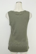 画像2: axes femme / モチーフレース使いリブタンク M カーキ T-26-07-15-006-AX-TO-TE-ZT (2)