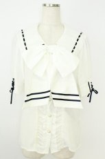 画像1: axes femme kawaii / ビッグリボンセーラーブラウス M 白 T-26-07-15-012-AX-BL-TE-ZT (1)