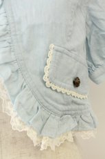 画像4: axes femme / フリルシャツ風ボレロ M サックス T-26-07-15-018-AX-TO-TE-ZT (4)
