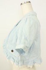 画像5: axes femme / フリルシャツ風ボレロ M サックス T-26-07-15-018-AX-TO-TE-ZT (5)