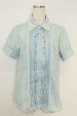 画像1: axes femme / レース使いデニムブラウス M ウォッシュ T-26-07-15-020-AX-BL-TE-ZT (1)