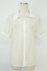 画像1: Fickle Bebe / フロッキードットシアーブラウス 0 オフ T-26-07-18-001-LO-TO-TE-ZT (1)