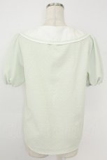 画像2: axes femme POETIQUE / スカラップ襟チャイナ釦ブラウス M ミント T-26-07-18-003-AX-BL-TE-ZT (2)
